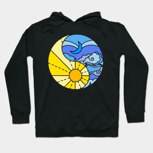 Colourful Ying Yang Sun and Moon Hoodie